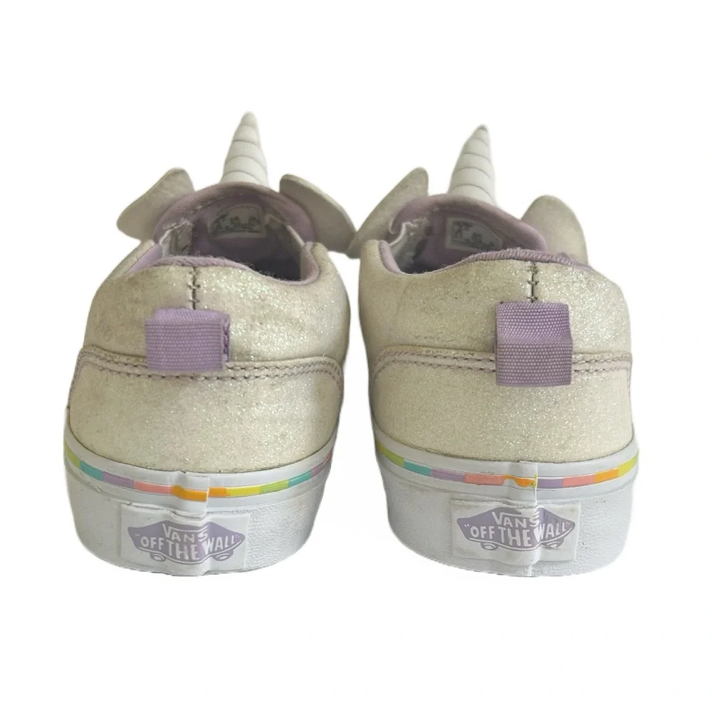 Vans Slip-On Asher Unicorn Shoes Glitter Horn  Purple‎ Girls Missy Size 3